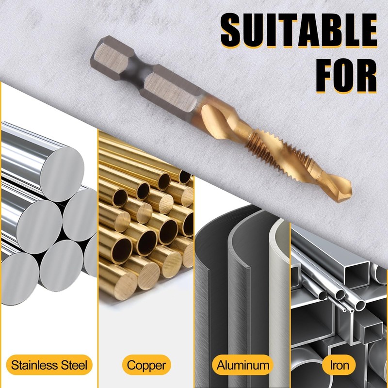 GOLD DEER 13 Pcs Tap Drill Set for Drill Taps,