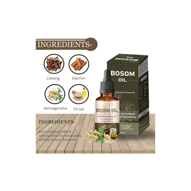  Breast Massage Oil for Women 100% Natural Ingredients -30ml