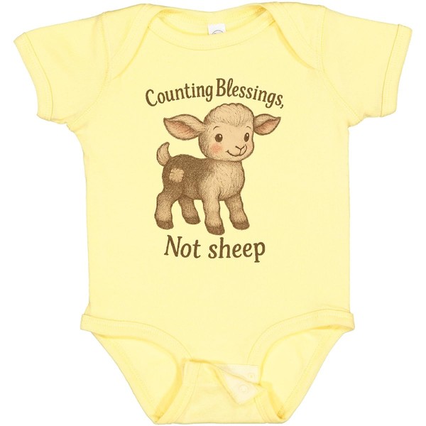 inktastic Counting Blessings Cute Lamb Art Baby Bodysuit 18 Months