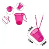 12 Collar Vaso Shot Caballito Tequilero Mardi Gras Fiesta Color