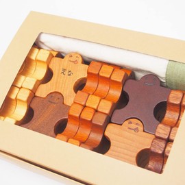 Spsori Wooden Doll Blocks, Braiding and Play with Dominoes 30P with Name ch-08-1