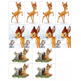 Handmade set of 12 Bambi, edible images, choose size, rice krispies, cookies - 1.5"x2"