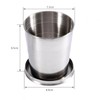 Oumefar S/M/L Stainless Steel Folding Cup, Key Ring, Retractable Telescopic