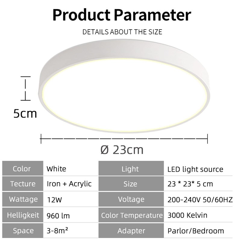 Style home 12 W LED Ceiling Light, Kitchen Lamp, Ultraslim,