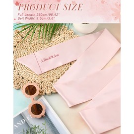 Glitopper Women Satin Waist Belts Dress Sash Waist Belt for Special Occasion Bridal Wedding Prom Formal 3.5'' Wide(Pink)