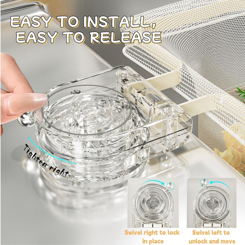 yikinb Movable Kitchen Sink Strainer, Large Opening Sink Strainer,Collapsible Rag