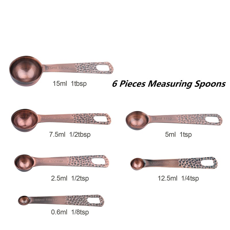 Smithcraft Measuring Cups and Spoons Set 12, Copper Measuring Cups
