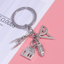 PRETYZOOM Creative Architect Keyring Graduation Key Rings Pendant Key Ring Zinc Alloy Gift Ornaments for Student Car Key Bag Decor Graduation Party Supplies