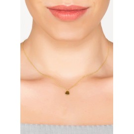 LATELITA Pisa Pendant Necklace 18ct Gold Plated Sterling Silver Natural Gemstone Pear Green Peridot Green Gold Perfect Partywear August