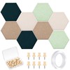 Mindsoft 16 Pcs Hexagon Cork Board for Walls with 50