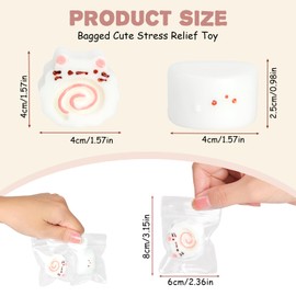 2Pcs Taba Fidget Squeeze Toys, Cute Dumpling Squishy Stress Relief Toys for Adults and Kids, Soft Bun Taba Squishies Sensory Toys, Mochi Squishy Ball for Party Favors, Classroom Prizes