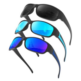 KALIYADI Polarized Sunglasses-for-Men Sports Sunglasses: Mens Sun Glasses with UV400 for Running Fishing Golf