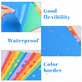 Set of 5 Coloured Folder Index Dividers for Folder A4 Pastel A4 Practical Cover Sheet Cardboard Index Extra Wide Perfect for Folder Organisation in the Office, 1-12