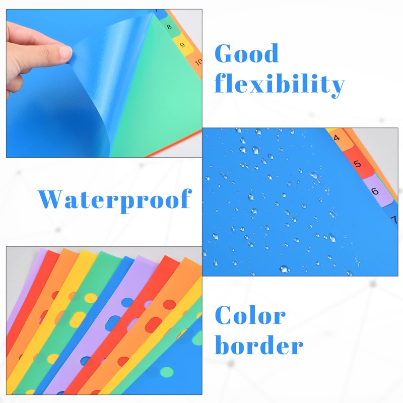 Set of 5 Coloured Folder Index Dividers for Folder A4