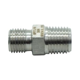 CDQBWKJGFJ 1 Piece M12X1.25 Metric Male to 1/4 Male NPT Hex Nipple Metric Pipe Fitting Gauge Adapter Stainless 304
