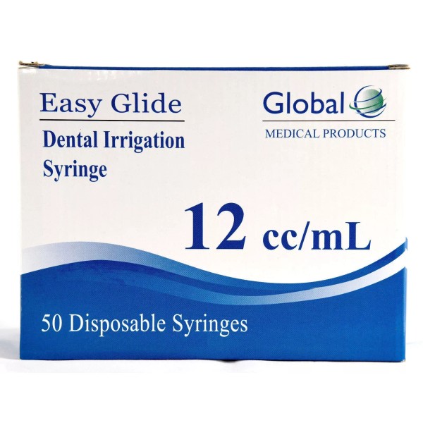 Easy Glide 12ml Curved Tip Dental Irrigation Syringes - No