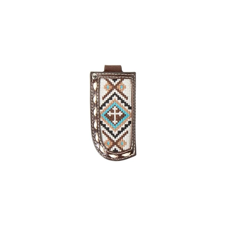 Nocona Belt Co. Cross Embroidered Knife Sheath, Brown