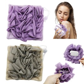 2 in 1 Loofah Cloth 2PCS Soap Bar Loofah, Remove The Cuticle, Clean and Smooth Skin, Suitable for Bath Shower
