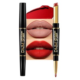 evpct- juego de delineador de labios y lápiz labial rojo rubí para mujeres Kit de labios mate DNM con delineador de labios y tintes de labios         