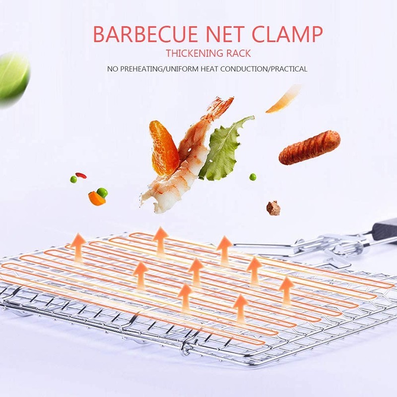 Barbecue Basket, Fish Roaster, Fish Grill Basket, Foldable Grill Fish