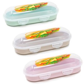 QILZO Snack Holder, Lunch Box, Kids Lunch Box, Snack Box, Reusable, BPA Free, 9.5 x 23 x 6.75 cm, 1 Piece Random Color
