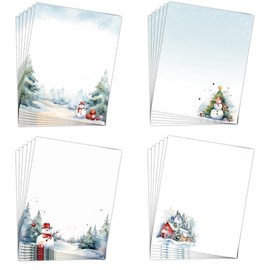 Christmas Stationery Paper 8.5x11’’ Letterhead Decorative Gift Paper Printer Winter Writing Computer Paper for Notes Greeting Cards Letter Office Use Invitations(Winter Wonderland)