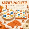 72Pcs Fall Paper Plates and Napkins Set, Autumn Pumpkin Dessert
