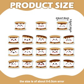 Eaasty 1500 Pcs Smores Stickers Label for Kids Marshmallow Stickers Fun Sticker Smores Stamp Stickers Cute Snack Stickers Roll Smores Party Favors for Student Classroom School Birthday Supplies