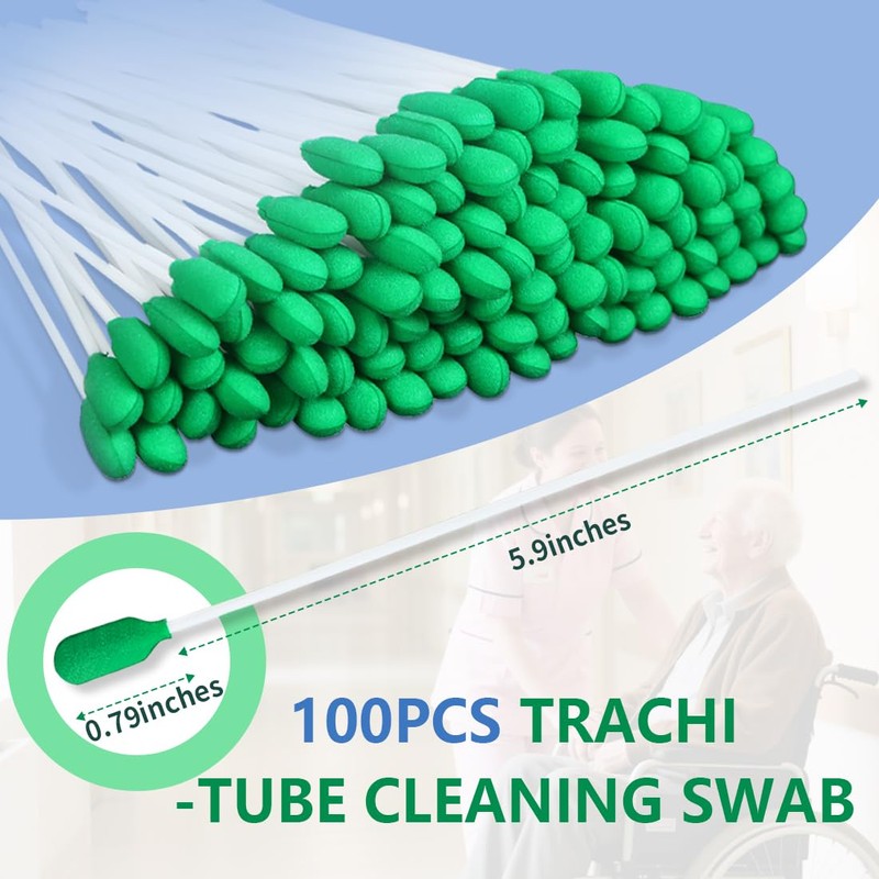 EHUCONELDEX Tracheostomy Cleaning Brushes Trache-Tube Cleaning Swab for Tracheostomy Supplies-100PCS