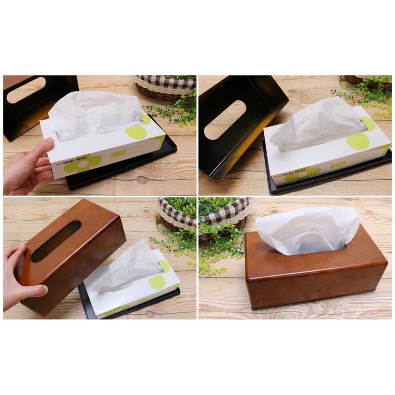 Ikeda 50372 Stylish Wave Tissue Box, White