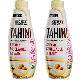 Mighty Sesame Co. Organic Tahini, Squeezable Creamy & Ready Tahini Paste, 10.9oz (2 Pack) Gluten Free, Vegan, Non GMO, Keto Friendly, Plant Based Protein, Kosher