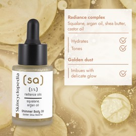 Skincyclopedia Shimmer Body Oil, Körperöl mit Squalan und Arganöl, Golden Glow Booster, Hautöl für den Körper, 30ml