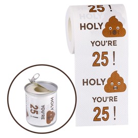 Happy 25th Birthday Toilet Paper Roll 3-Ply Funny Birthday Gifts for Boys Son and Girls Men Women Novelty for Birthday Party Decorations 25 Party Supplies (25th Years)