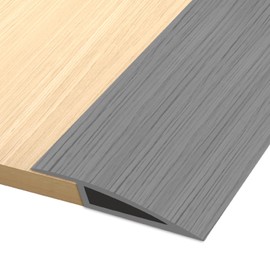 Floor Transition Strip Vinyl Door Threshold Flooring Transition Strip Self Adhesive Carpet Edging Strip for Laminate Doorway Edge Threshold from 1/5" to 2/5" (Light Gray Wood Grain, 3.3 Ft)