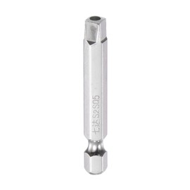 sourcing map SQ5 Square Screwdriver Bit 1/4" Hex Shank 2" Length Magnetic Security Screw Driver Power Tool