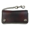 Biker Men's Buffalo Nickel Snap Antique Genuine Leather Chain Wallet,