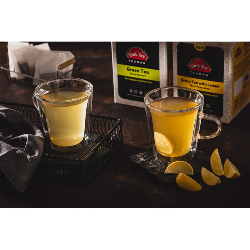 QuikTea Green Tea with Lemon Flavored Tea Bags - 60