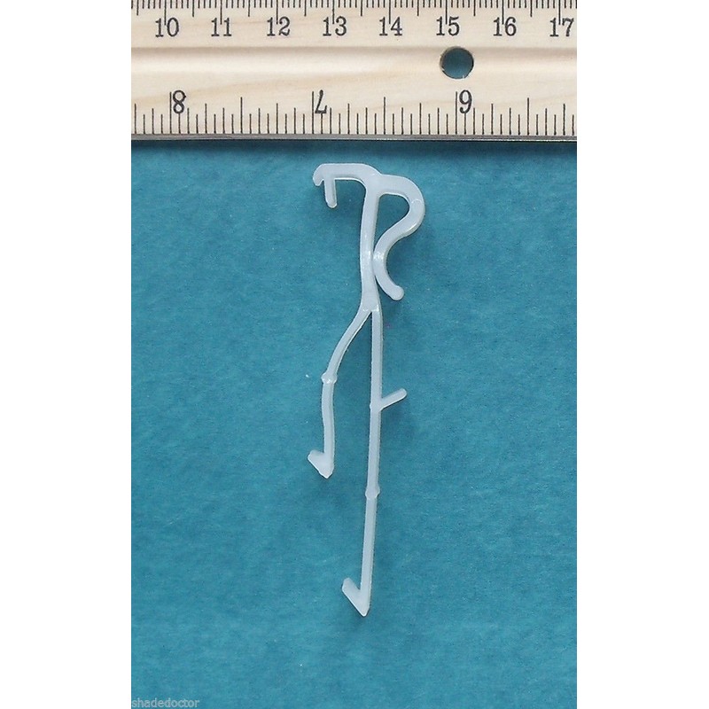 12 Pack - 2" Double Slat Valance Clips for Wood