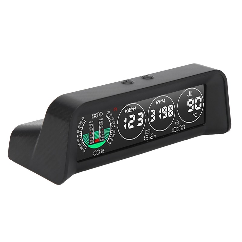 Carbon Fiber Style HUD HeadUp Display Slope Meter Overspeed Water