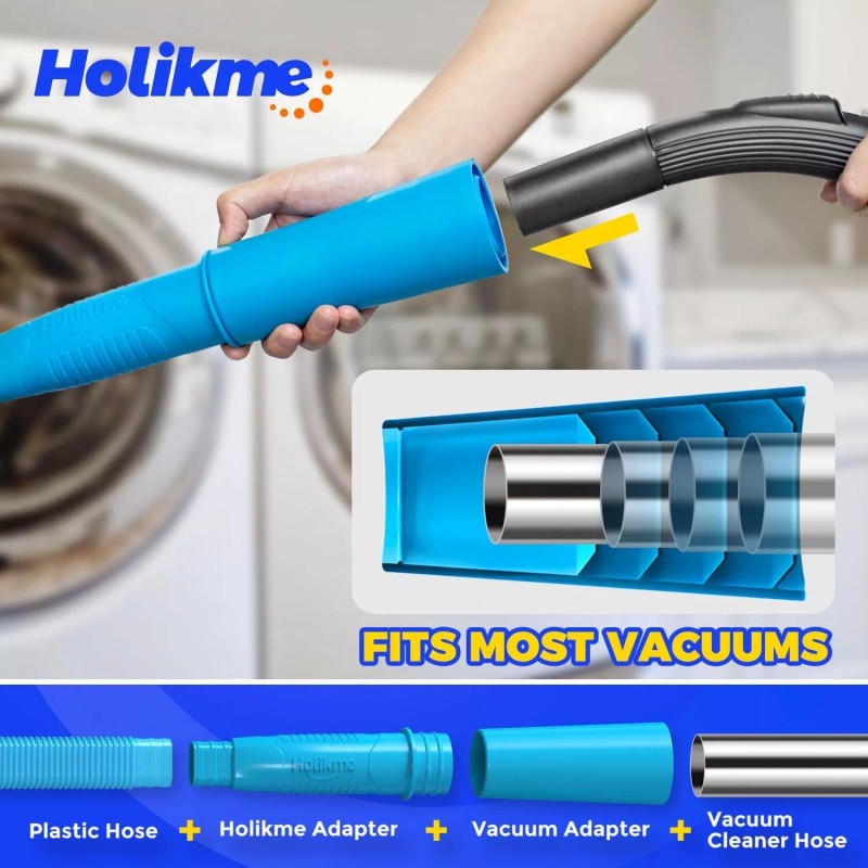 Holikme Dryer Vent Cleaner Kit Vacuum Hose Attachment Brush, Lint