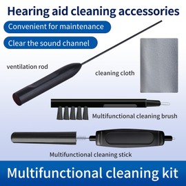 4 Pieces Hearing aid Amplifier Cleaning Tools, Earbuds/Headphones/Airpods Cleaner Brush Kits with case