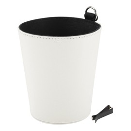 INFINAUTO Car Trash Can Front Rear Seats 5.1" Width 5.9" Height Auto Trash Bin Faux Leather White Hanging