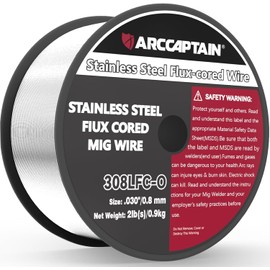 ARCCAPTAIN Stainless Steel Flux Cored Wire E308LFC-O .030-Diameter MIG Welding Wire Stainless Steel Wire with Low Splatter Compatible With Lincoln Miller Forney Harbor MIG Welder
