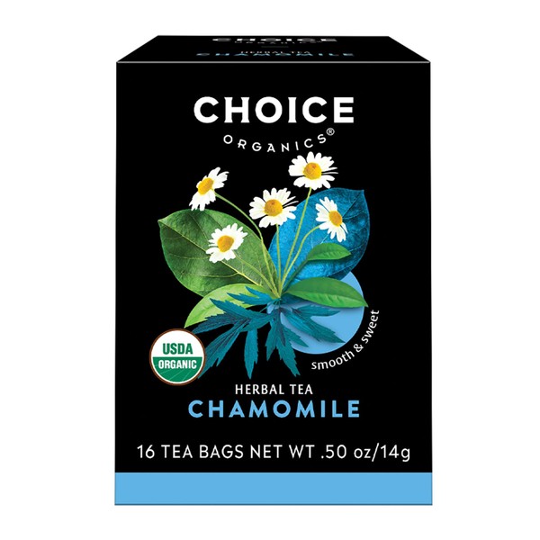 Choice Organics - Organic Chamomile Tea (6 Pack) - Compostable - Caffeine Free - 96 Organic Herbal Tea Bags