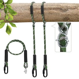 Set of 2 Swing Attachment Rope Hammock, 170 cm Adjustable Swing Rope Suspension Hanging Chair Set with Carabiner Outdoor Playground Swing Tree Swing Nest Hanging, Diameter 12 cm / 453 kg