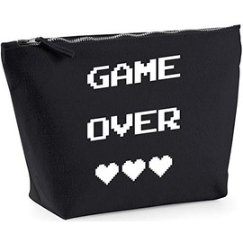 Hippowarehouse Game Over printed make up cosmetic wash bag 18x19x9cm
