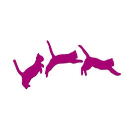 Jumping Cats Kittens Sticker Vinyl Decal Notebook Car Window Laptop 6" x 2" (Hot Pink)