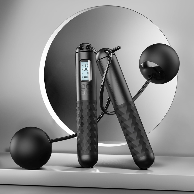 Skipping Ropes With Counter,Cordless Skipping Ropes for Adults Without Rope,Skipping