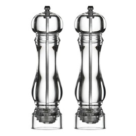 Professional 2 Large Salt Pepper Mill Set Clear Acrylic 22cm