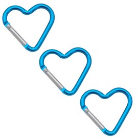 NYANDELMO Carabiner Heart Key Holder, Ultra Small Carabiner, Prescription Color, Colorful, Bag Charm, Multi-functional, Set of 3, Blue
